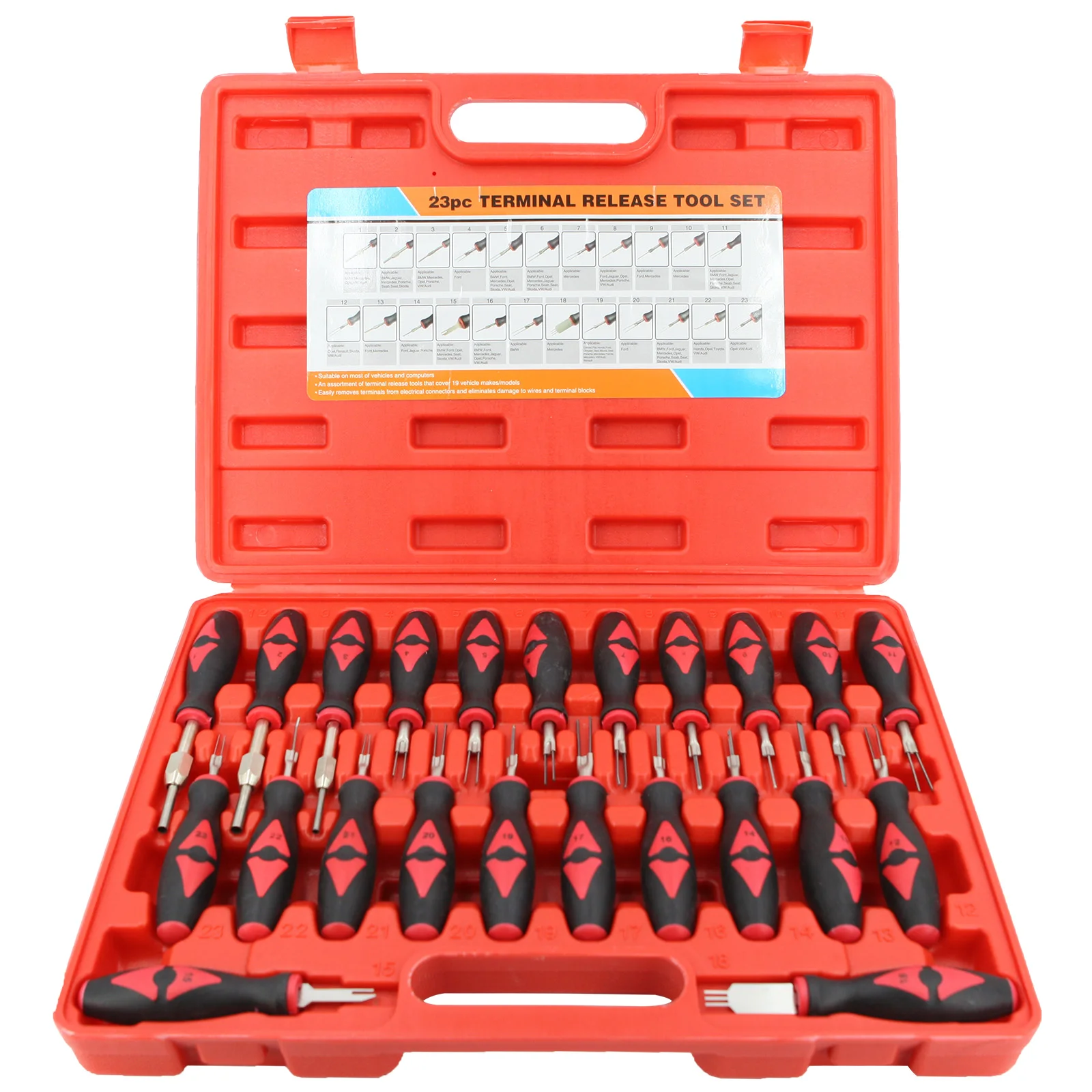 Heavy 23Pcs Car Terminal Removal Repair Tools Electrical Wiring Crimp