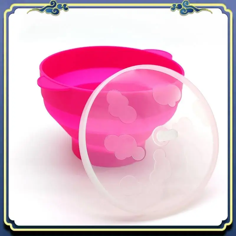 High Quality Microwave Popcorn Bowl Bucket Silicone DIY Popcorn Maker With Lid Chips Fruit Dish Kitchen Easy Tools Durable C