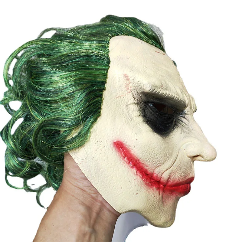 The Dark Knight Joker Cosplay Mask Halloween Party Unisex Adult Latex Mask Head Cover Party Performance Stage Props