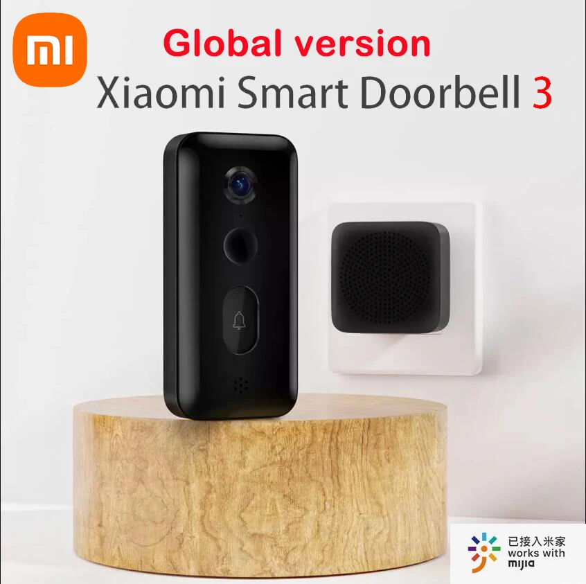  Global version Xiaomi Smart Doorbell 3 180°Large FieldView 2K Ultra HDResolution AI Humanoid Recognition Remote Realtime Viewing 