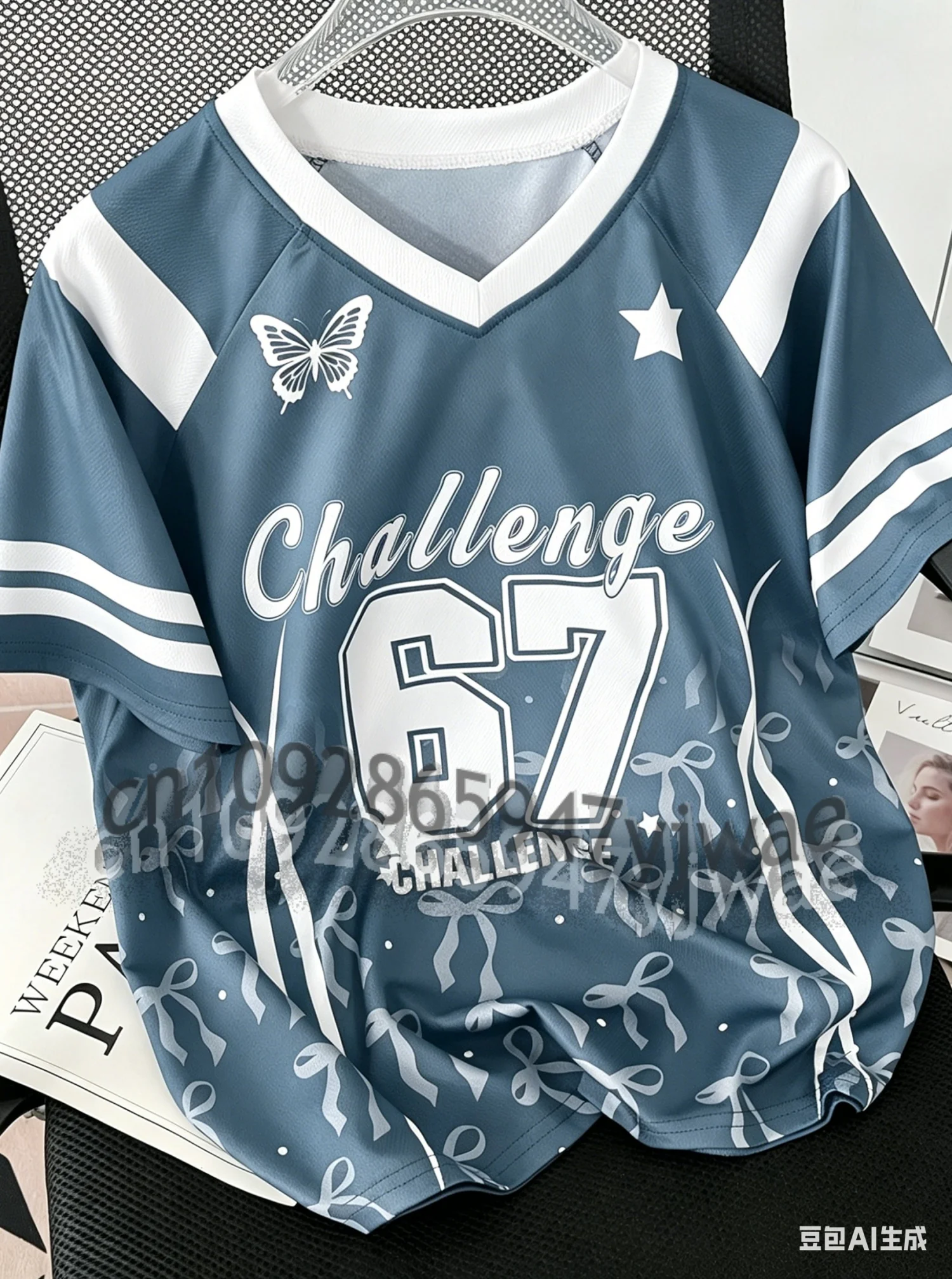 2026 Women Girls Challenge 67 Sports Team Uniform Short Sleeve T-Shirt Graphic Tee Baseball Jerseys Stripe Plus Size T -Shirt 4