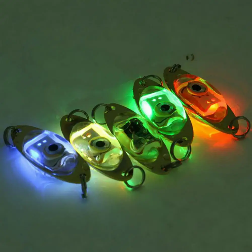 1PCS Led Fishing Lures Electronic Spoons Underwater Flasher Fishing Bait Luminous Lure Bait For Freshwater Saltwater