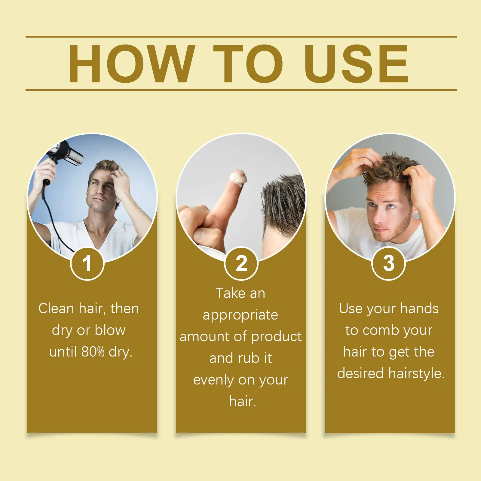 Argan Oil Hair Styling Wax Low Shine Reduce Frizz Strong Hold Finished Molding Non Greasy Men Vitamin Hair Shaping Wax 30g