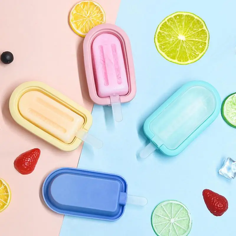 

Ice Cream Silicone Mold Dessert Freezer Fruit Popsicle Maker Mold DIY Homemade Ice Cream For Party Yogurt Juice Smoothies Sticks