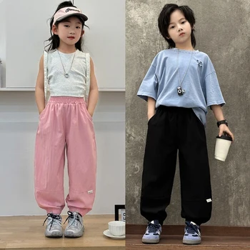 2-12Y Summer New Children's Pants Thin and Breathable Boys and Girls Quick Drying Pant Baby Mosquito Proof Jogger Sports Pants 1