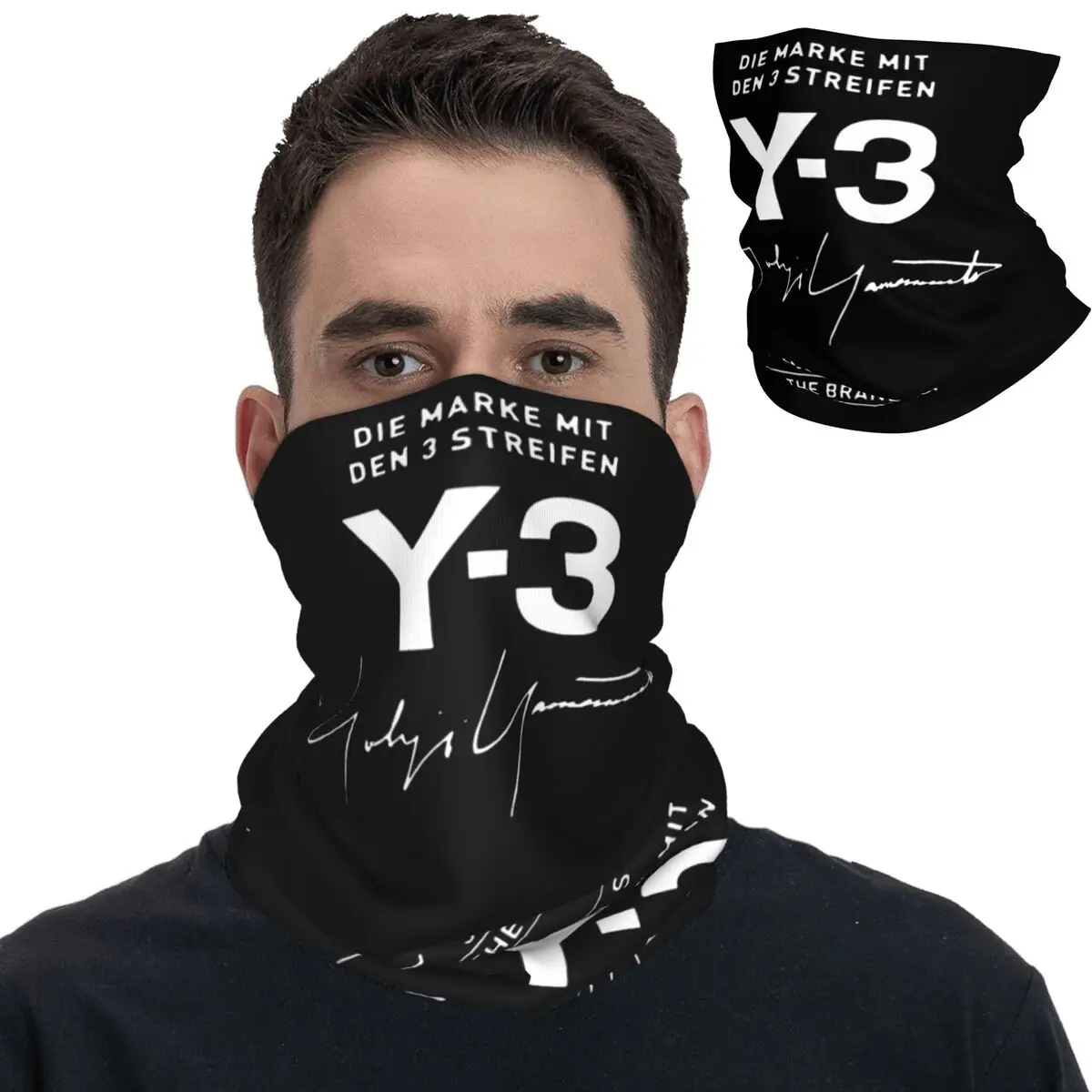 

Y-3 Y3 Logo Bandana Neck Cover Printed Yohji Yamamoto Face Scarf Warm Headwear Fishing for Men Women Adult All Season