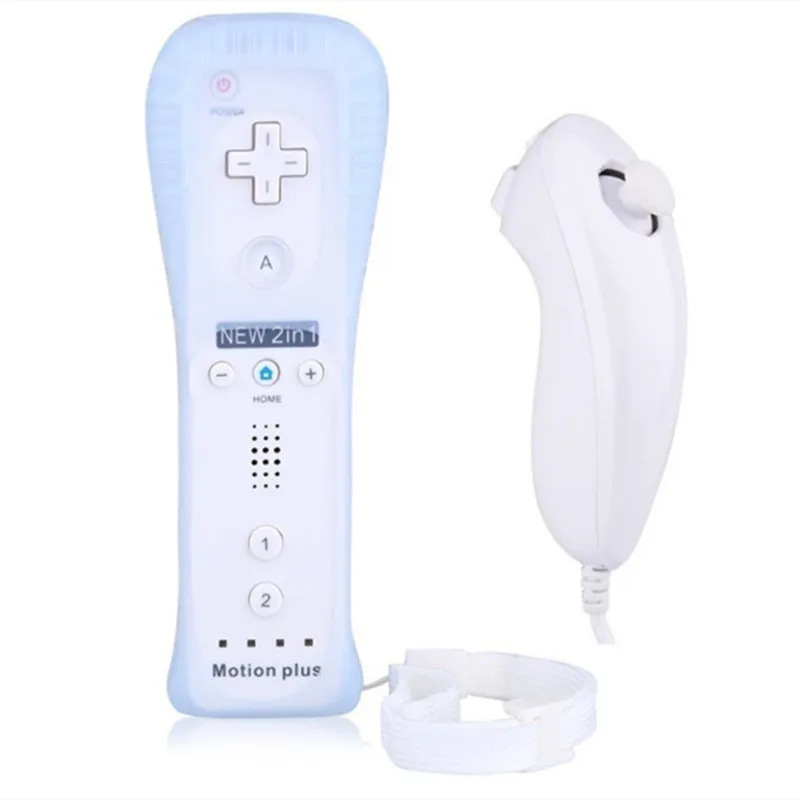 100set 2In1 Remote Control Joystick Joypad Built In Motion Plus Remote Controller Gamepad Nunchuck Controller for W-ii Console
