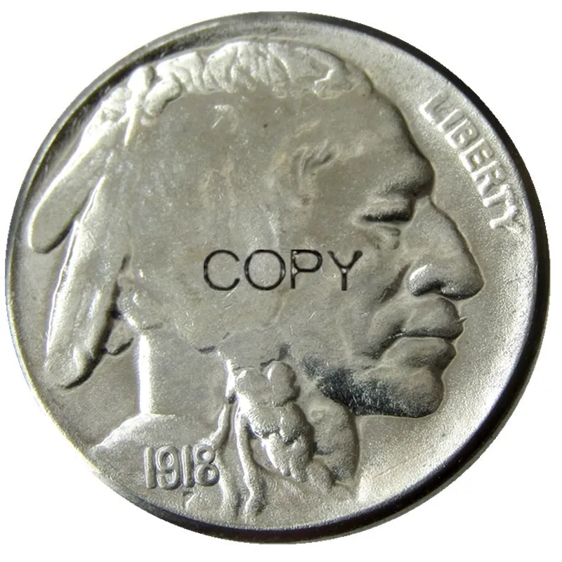 Us 1918 Buffalo Nickel Five Cents Copia Moneta Decorativa