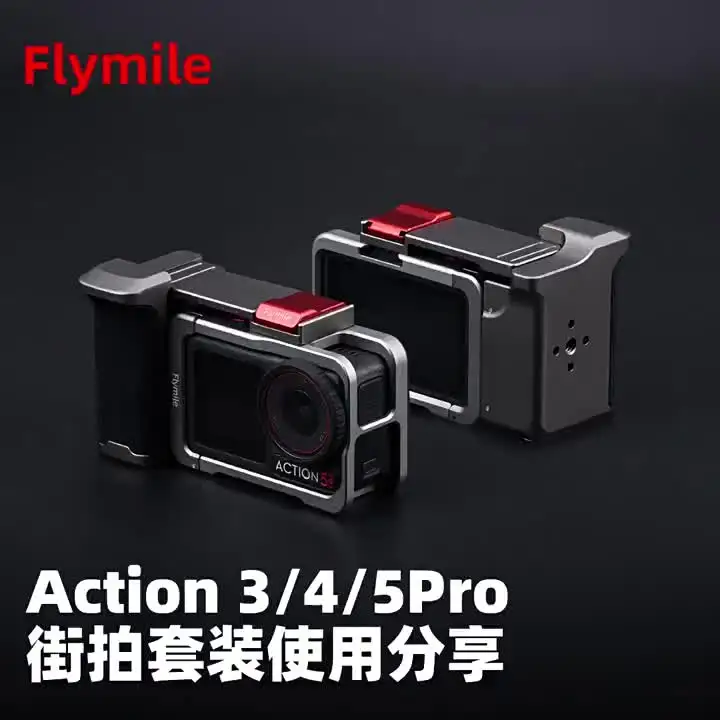 SmallRig Kit impugnatura per DJI Osmo Action 5 Pro / 4/3 con gabbia, impugnatura per fotografia di strada, sgancio rapido, pulsante di scatto, attacco a slitta, cinturino da polso - 5602