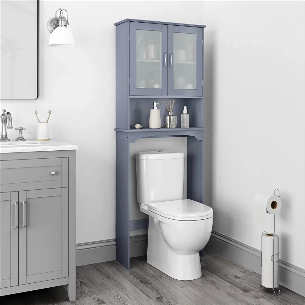

9" Width Over the Toilet Storage Cabinet 3-Shelf for Bathroom, Gray