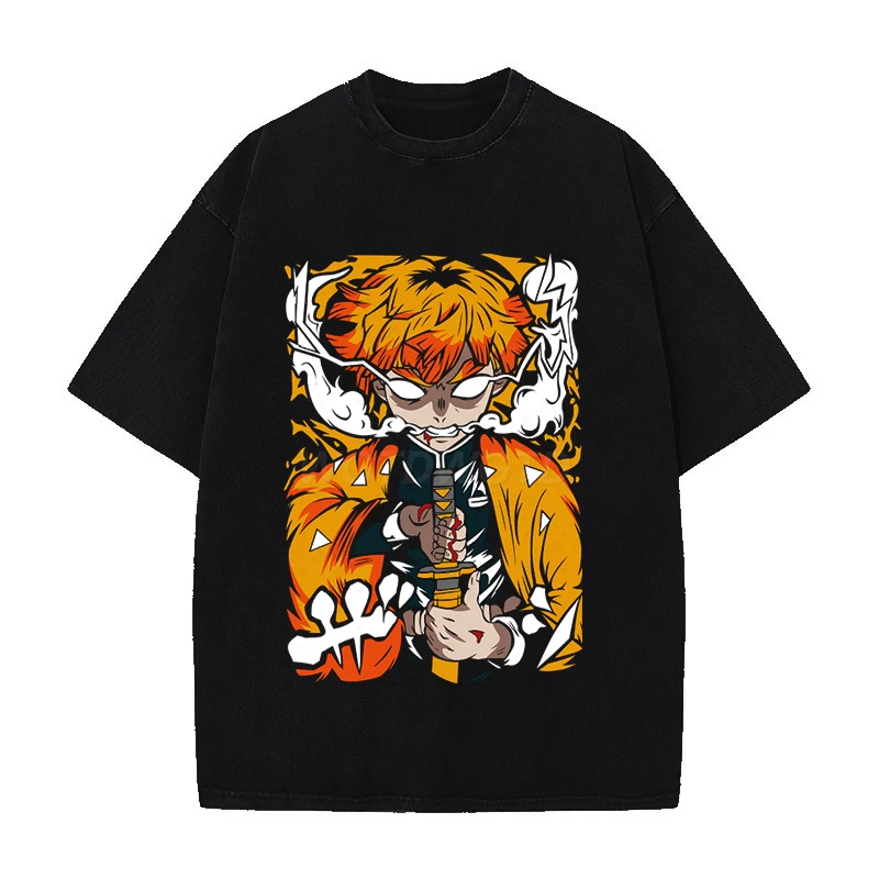 Harajuku شيطان القاتل الجرافيك تي شيرت الرجال خمر...
