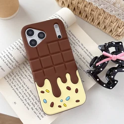 Kawaii 3D Melting Chocolate Soft Silicone Shockproof Phone Case - iPhone 12 Pro Max (Beige)