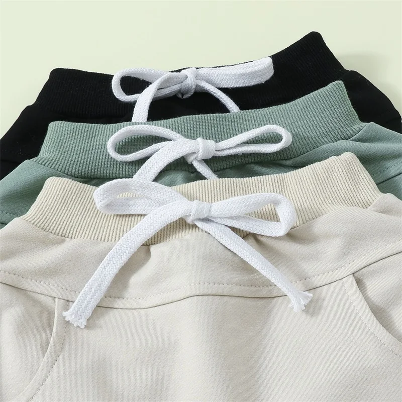 Toddler Baby Boy Shorts Solid Color Elastic Waist Shorts Casual Shorts 3 Pack Summer Clothes