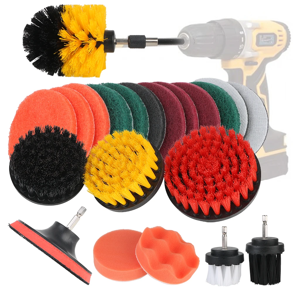 

Scrub Pads 22 Pieces Cleaning Tools For Car Kitchen Bathroom Electric Drill Brushes Multipurpose Power Scrubber