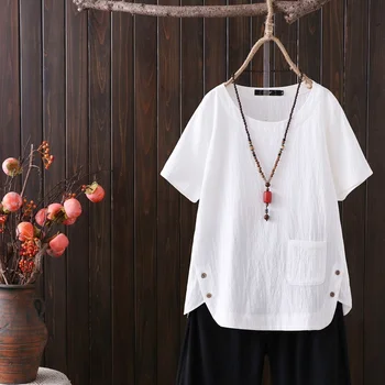 Woman Tshirts Summer New Large Size Casual Solid Color Loose Short Sleeve T-shirt Ropa Mujer Camisetas 1