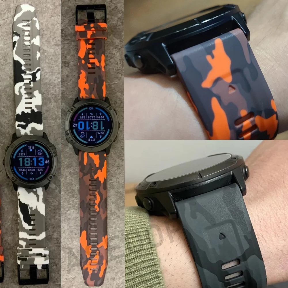 인쇄 퀵핏 실리콘 시계 밴드, Garmin Epix Pro Gen 2 47 51mm 스트랩, 26 22mm 밴드, Fenix 7 7X 6 6X Pro 5 5X 3HR 팔찌