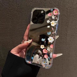 Adorable Floral Mirror Acrylic Soft Phone Case Cover - Galaxy S23 Ultra (1)
