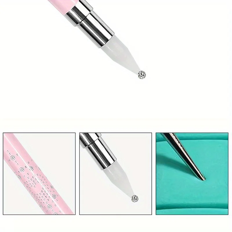 Nail Art Dotting Pen Double End Painting DIY Brush Rhinestone Handle Diamond Picker Manicure Dotting Tool Nail Accessories 3