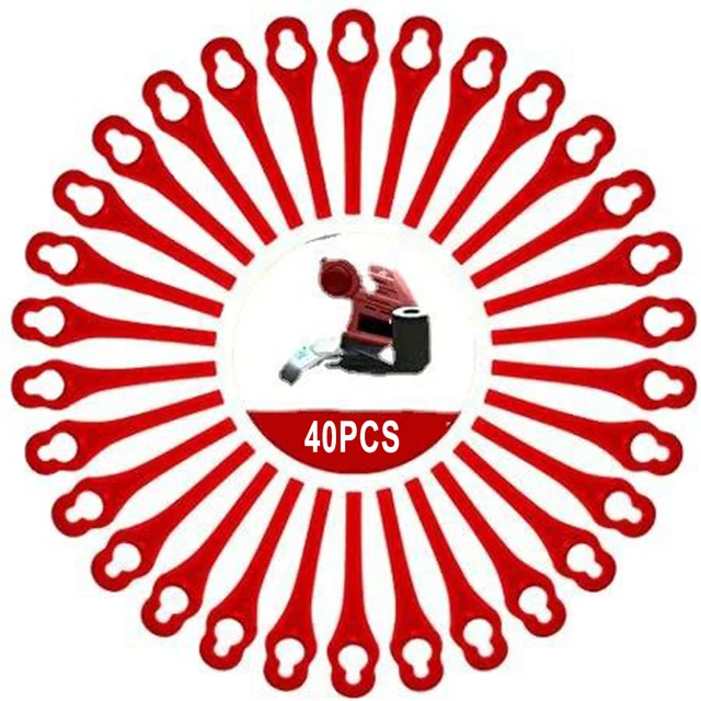 40 Lame Plastiche Per Decespugliatore - Ricambio Per Tosaerba Senza Fili