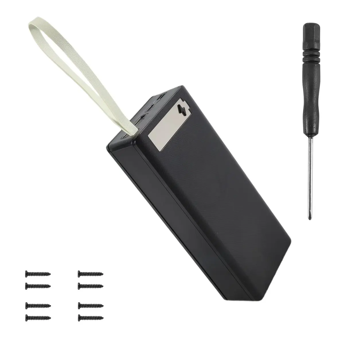 DT1074배터리가 없는 보조 배터리 박스 배터리 충전 박스 분리형 LCD 디스플레이 16X18650 배터리 케이스 보조 배터리 쉘, 블랙