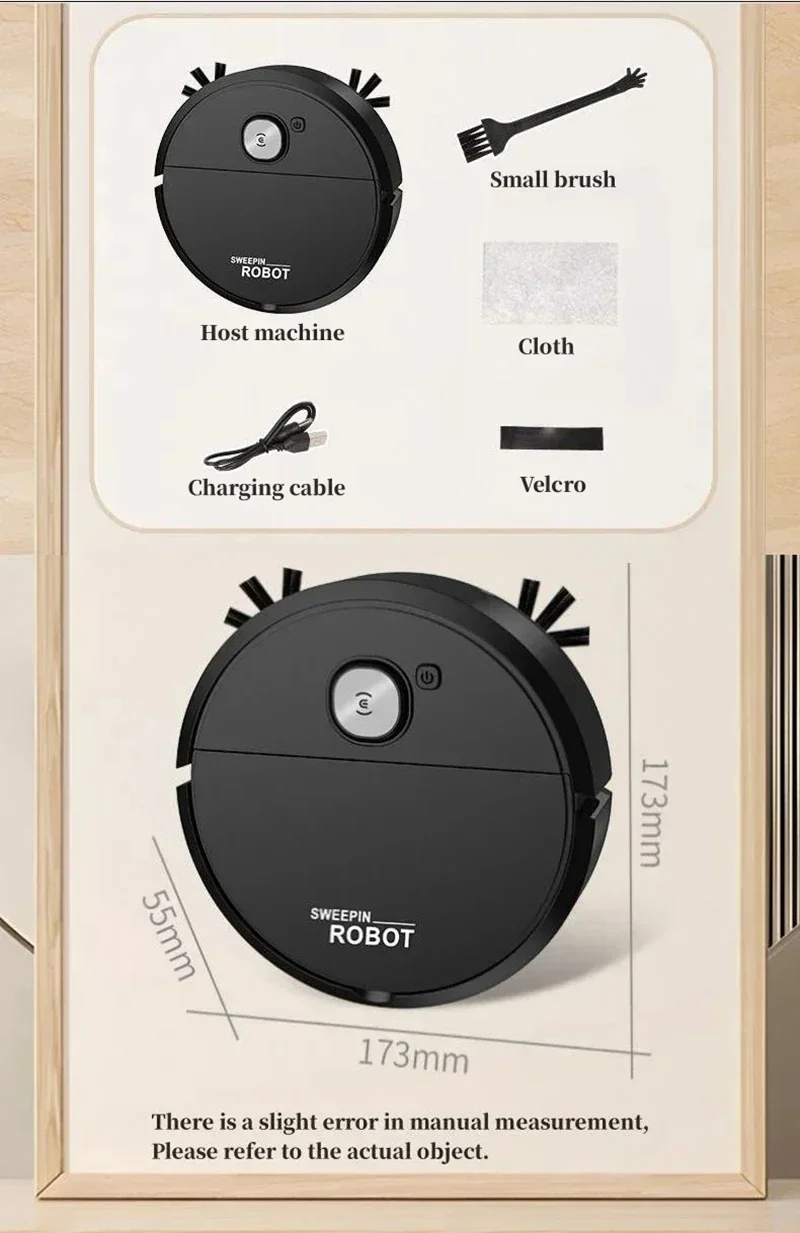 Description Picture 4 of itemNew 3 in 1 Smart Sweeping Robot 4000Pa Vacuum Cleaner Strong Suction Easy To Use Floors Pet Hair Silent Home Cleaning Machine