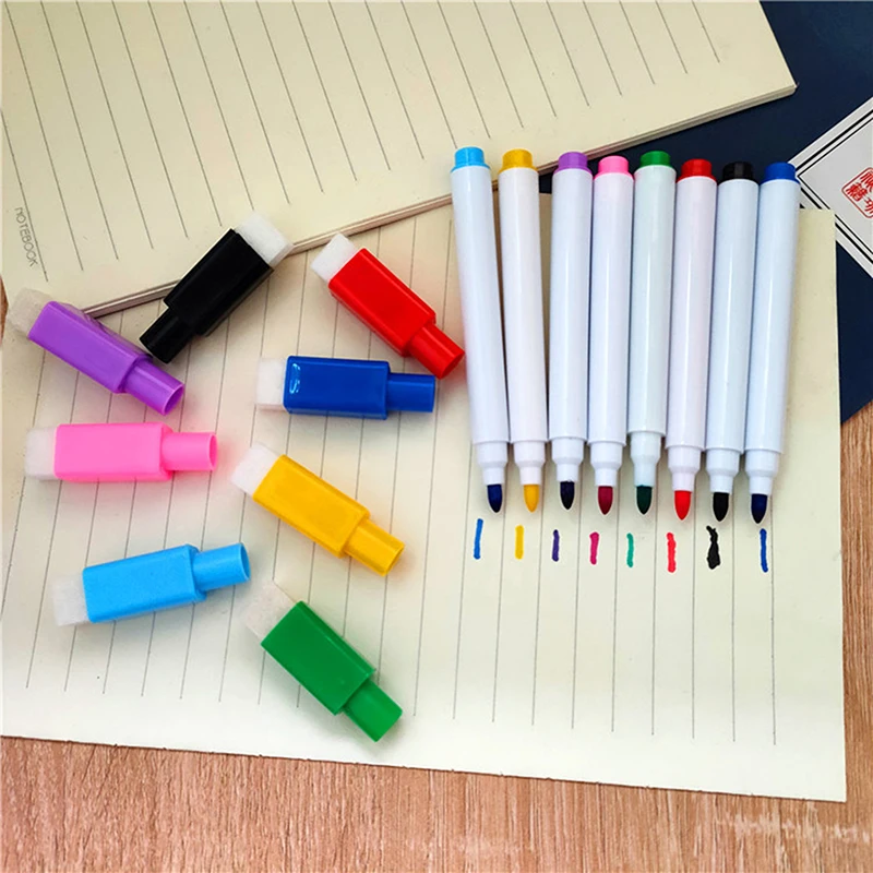 10 Pack Erasable Magnetic Whiteboard Marker Blackboard Marker Chalk Office School Marker Writing Stationery Brand New Practical