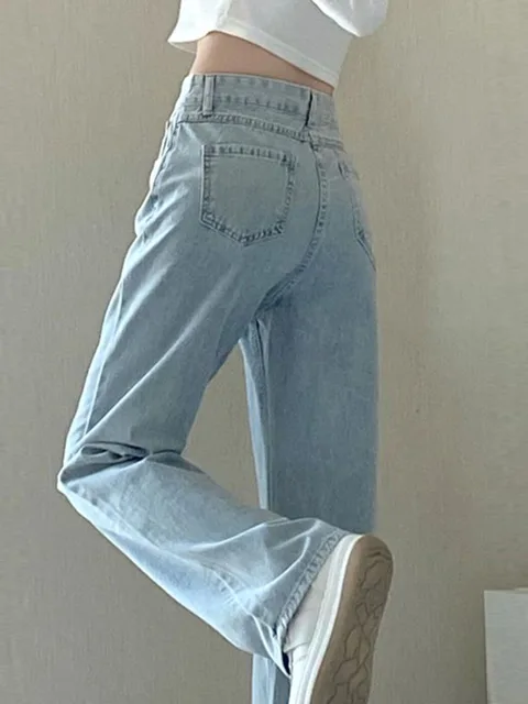 Printemps et été nouveau jean Slim taille haute pour les femmes Niche décontracté ample mince pantalon de sol pantalon à jambes larges pantalon à la mode 1
