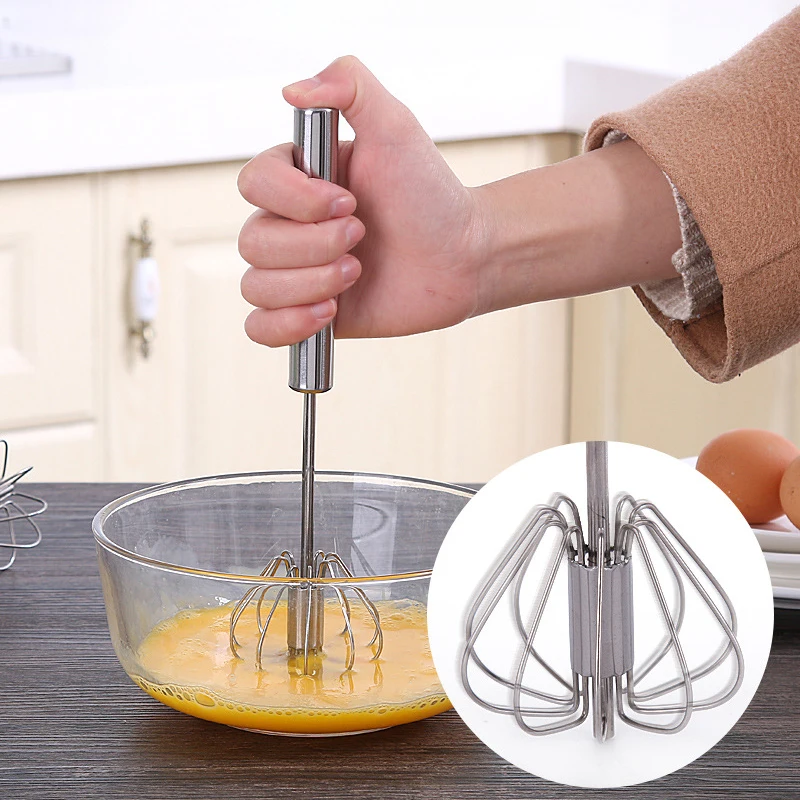 Semi-Automatic Self-Turning Egg Whisk - Versatile Hand Mixer