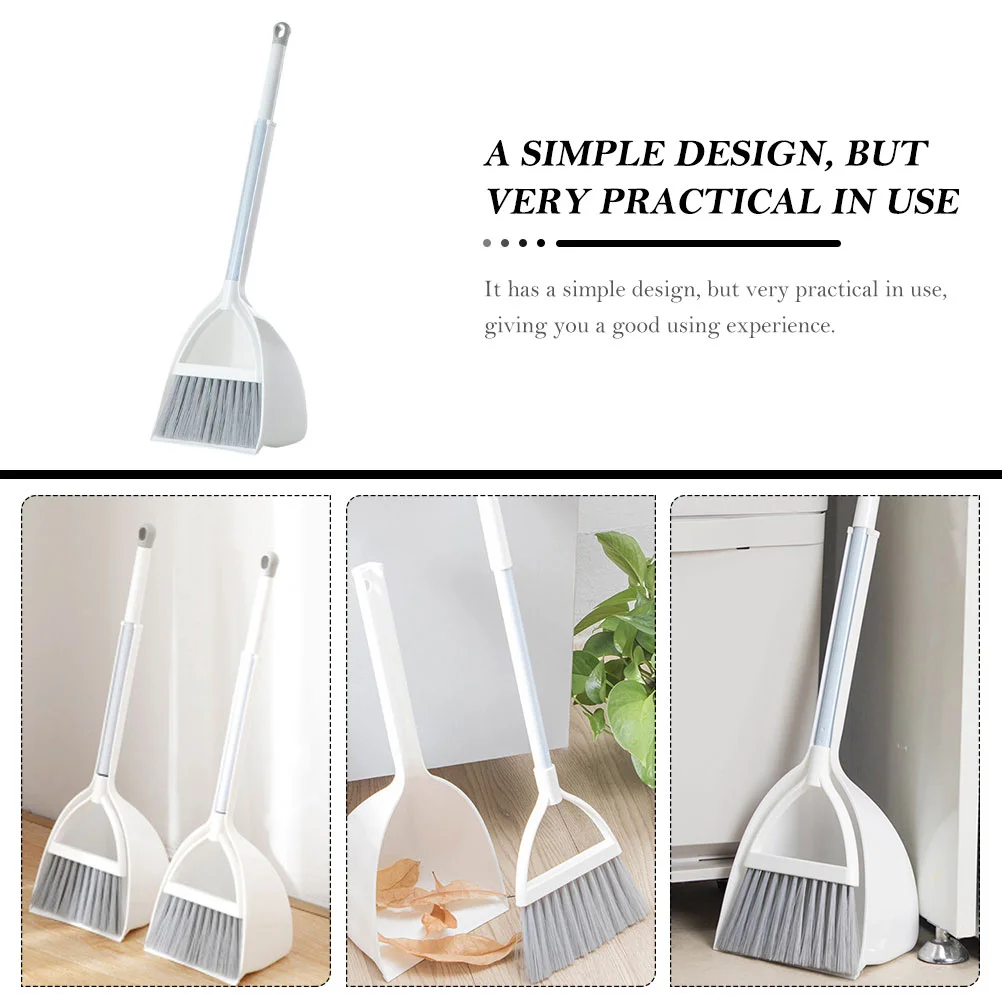 1Set Small Broom Dustpan Set Lightweight Plastic Kids Broom Set Toddler Toy Housekeeping Pretend Play Cleaning Tools Mini