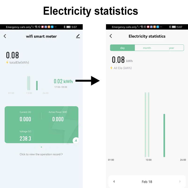 Smart Switch 60a Wifi Medidor de Energia Kwh Monofásico Trilho Din Tuya App Monitor e Registro de Consumo de Energia Wattímetro Proteção contra Sobrecarga Suporta Alexa Google Home - Image 5