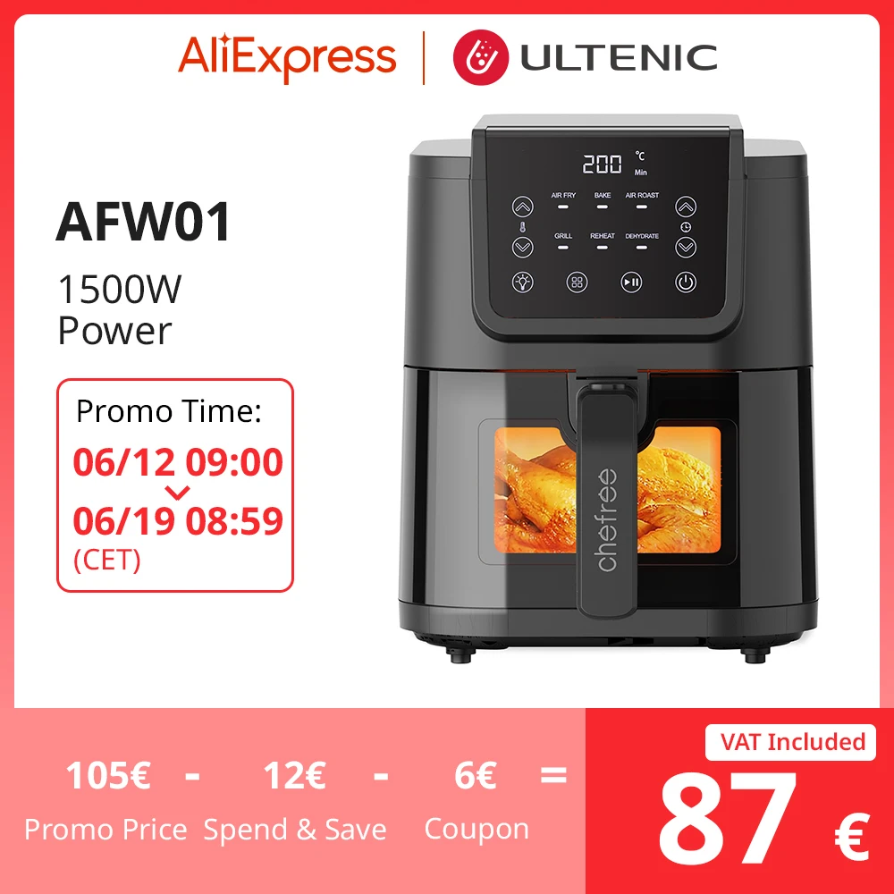 Chefree Afw01 Electric Oilfree Air Fryer With Visible Window Frying