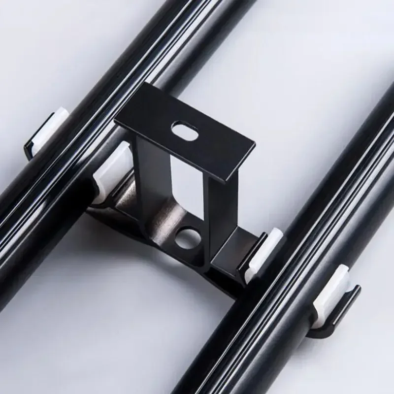 Curtain Rod Ceiling-Mount Bracket 28mm Rod Aluminum Alloy Double Curtain Rod Bracket Holder Matt Black / White Finish rideaux