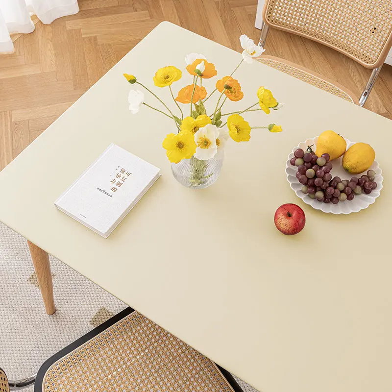 

Rectangle Leather Tablecloth for Dinner Table Cover Stain and Wrinkle Resistant Waterproof Oil-proof Desk Cover Tabletop Desktop