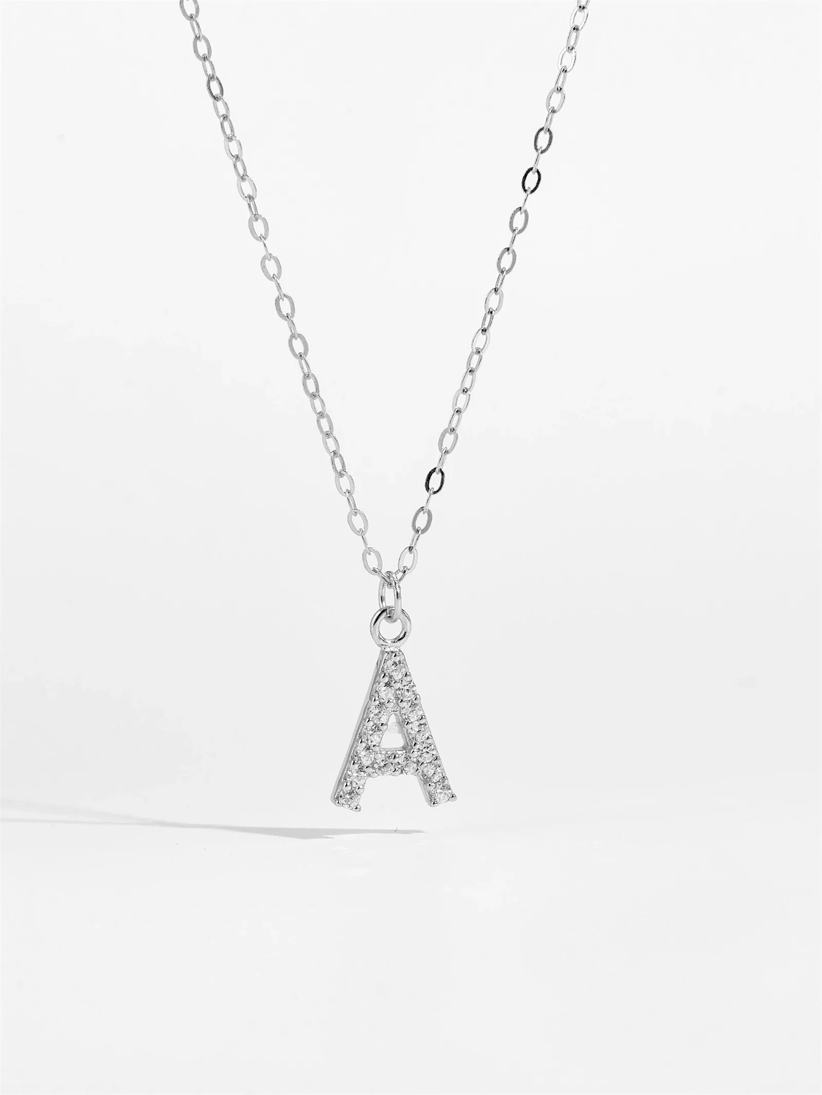 DPLAOPA Women 925 Sterling Silver Letter Alphabet Initial Pendant Monogram Necklace Long Chain 2024 Luxury Fine Jewelry Gif 5