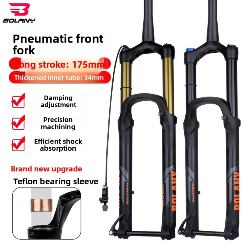 볼라니 MTB 에어 서스펜션 포크 27.5 29 34mm 160 175mm 부스트 15x11..