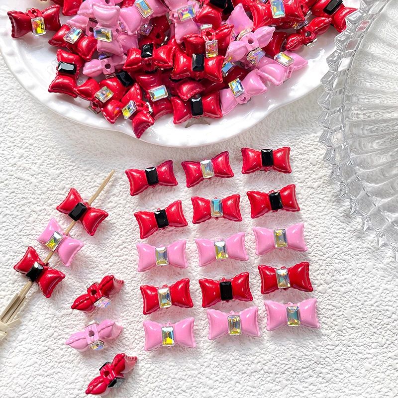 

5 Pieces Cool Bow Tie Alloy Middle Hole Beads DIY Production of Fashionable Jewelry, Necklaces, Bracelets, Hair Accessories