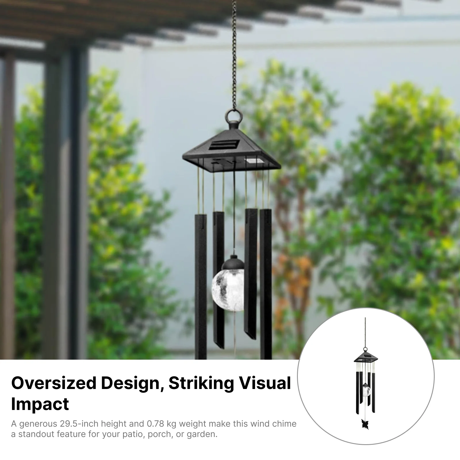 Solar Glass Ball Wind Chime 2