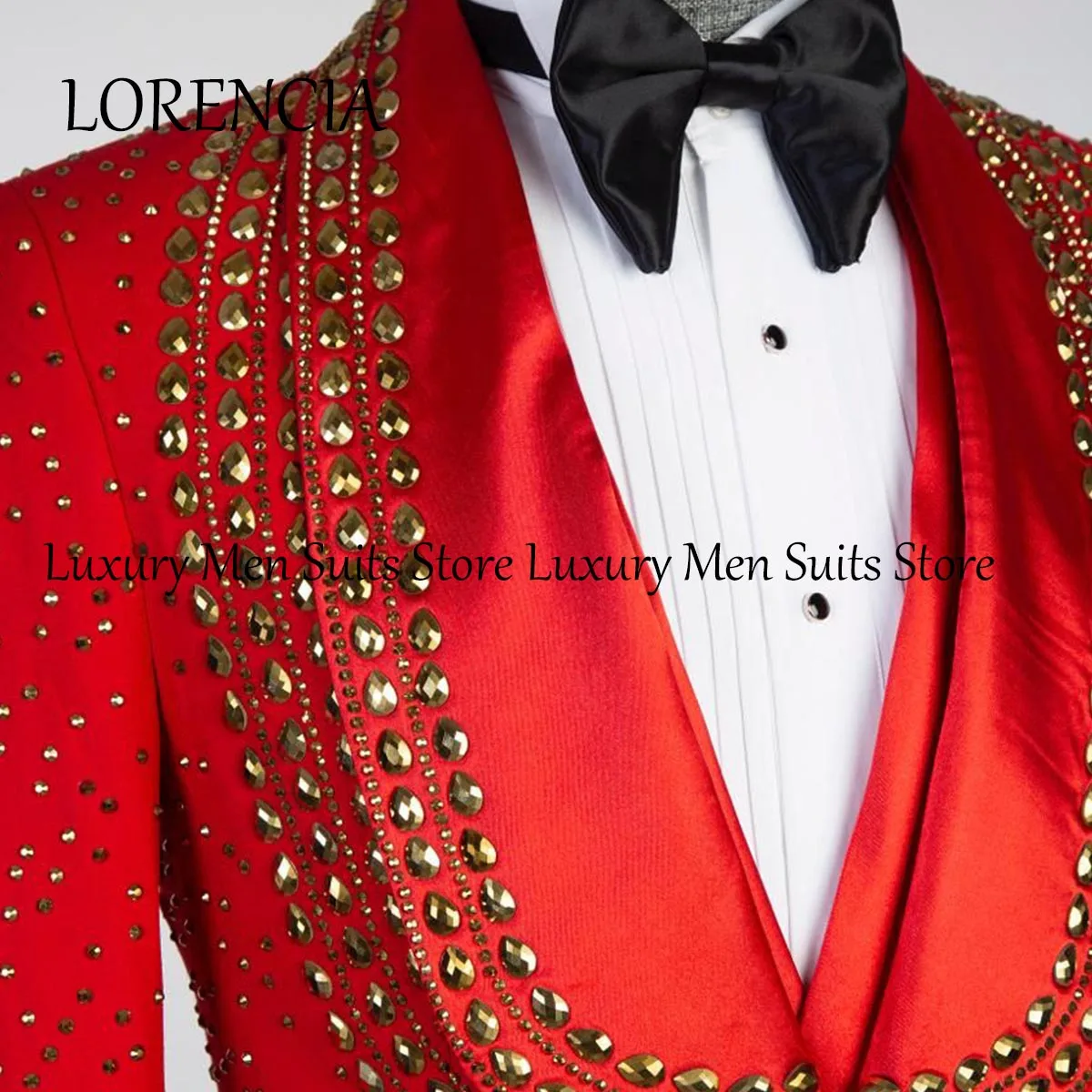 Customized Men Suits 3 Pieces Sets Notched Lapel Groom Tuxedos Wedding Prom Blazers Pants Outfit Terno Masculino Completo 4