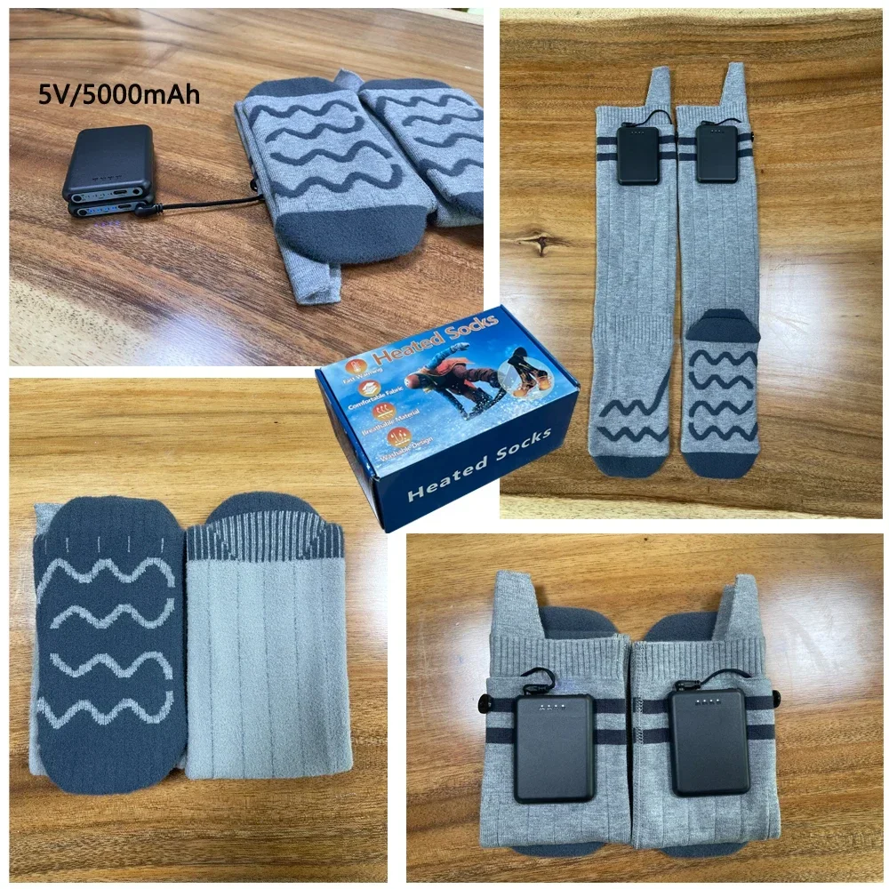 Upgraded Snowmobile Ski Heating Socks App Control Rechargeable 65℃ Outdoor Sports Warm Feet Not Afraid of The Cold