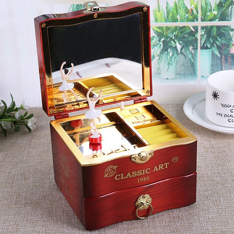 Carousel Music Box Melodious For Jewelry Ballerina Elegant Decoration Spin