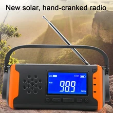 

Outdoor 4000mAh Solar Rechargeable & Hand powered Radio Bluetooth Compatible Wireless Speaker Support FM/AM/NOAA With Flashlight