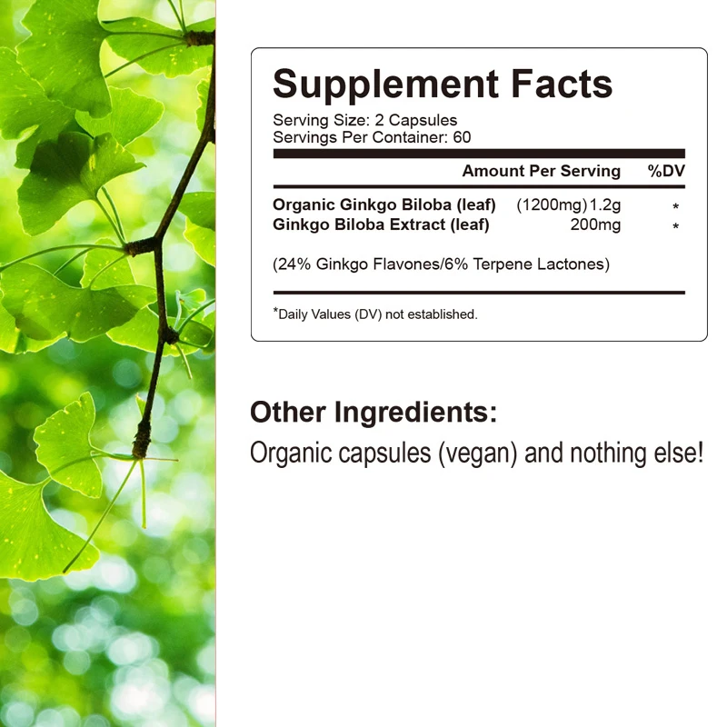 Ginkgo Biloba Capsules Improves Concentration Memory Learning Promotes Brain Health Clarity ginkgo biloba supplement