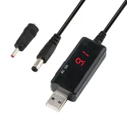 High - Efficiency USB Step - Up Power Converter Cable with 3.5x1.35mm Connector (DC 5V to 9V 12V)
