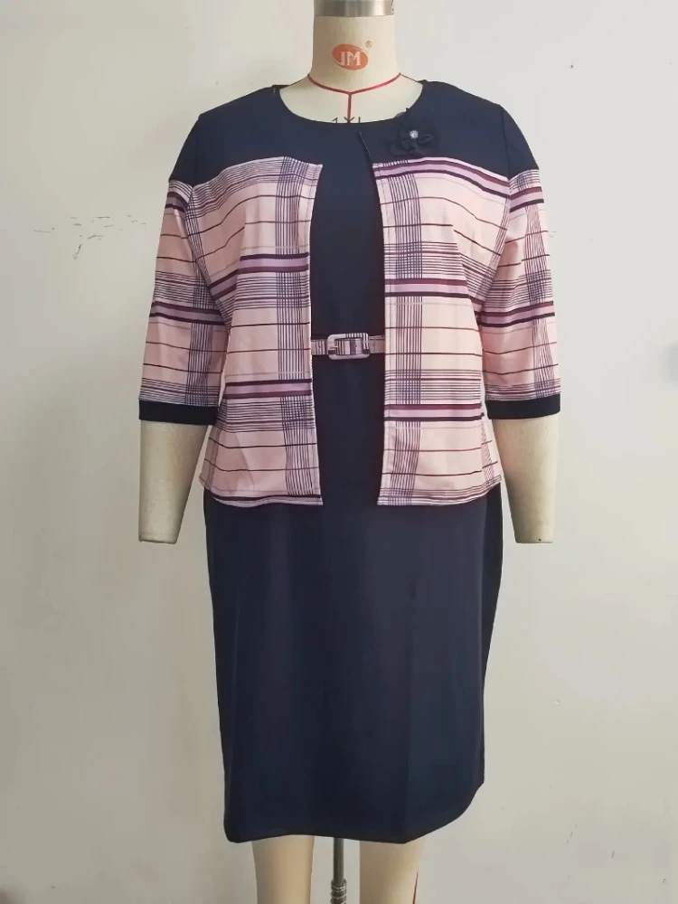 

African Dresses for Women Spring Autumn African Polyester Plus Size Black Blue Green Purple Dress Suit African Clothes 2XL-6XL