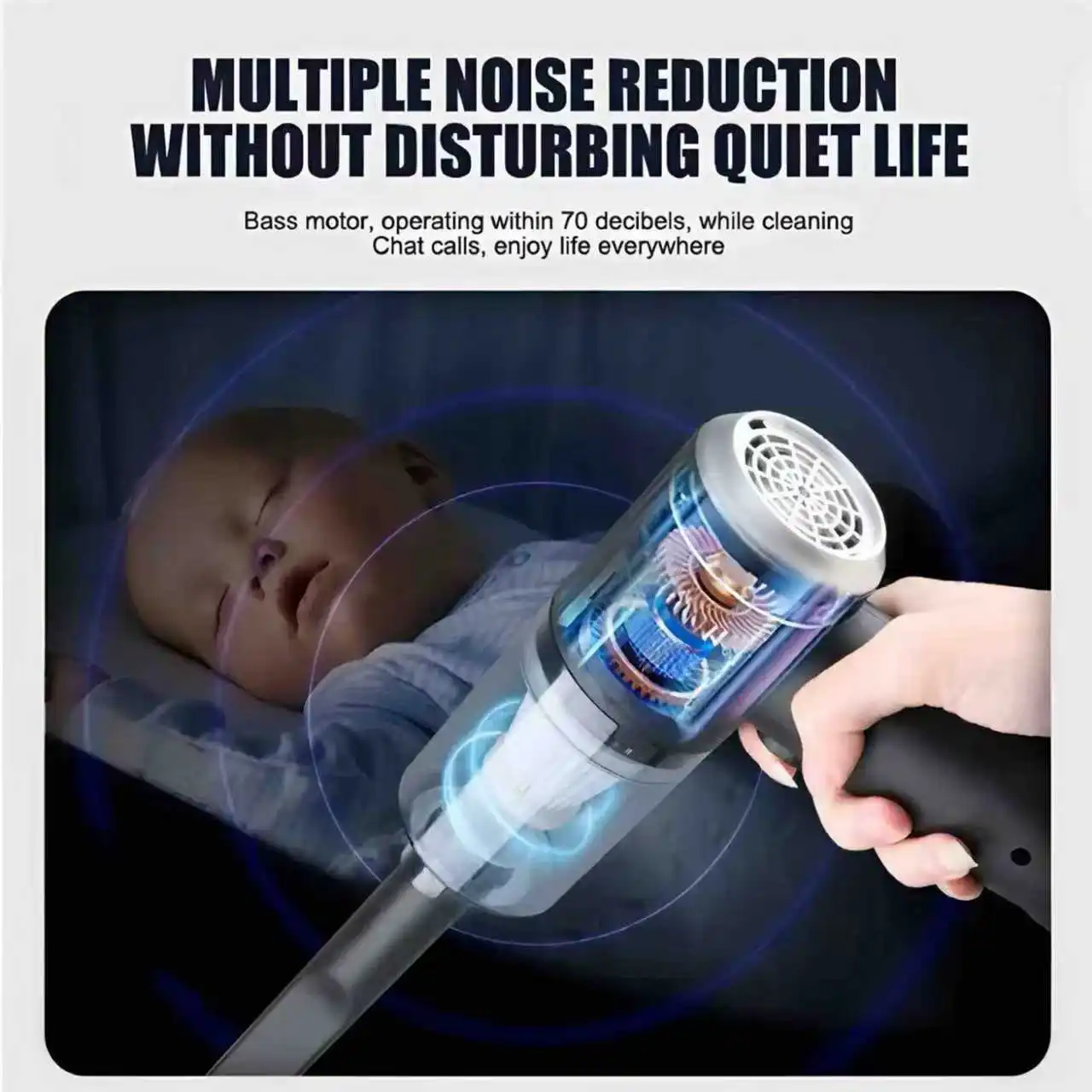 NEW Black Portable Car Wireless Vacuum Cleaner 120W Powerful Handheld for Home & Auto, Lightweight Cordless Rechargeable 3-in-1