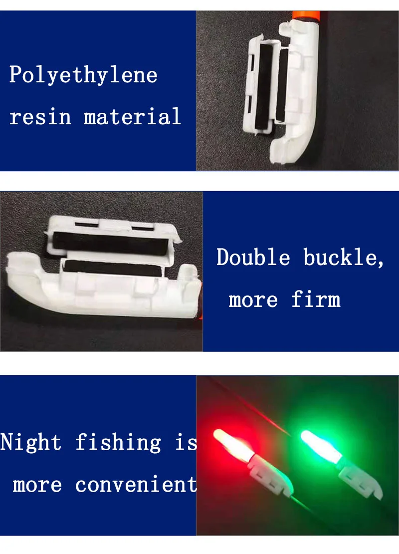 5 pcs/lot Electronic Light Stick With 5 Rechargeable battery Clip on Fishing Rod  Waterproof Glowing Lamp Night Fishing A568