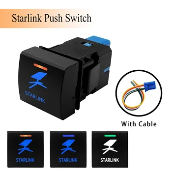 Waterproof 12V/24V Push Switch Blue Orange Green White Light Led Backlight For Toyota Prado Starlink Dish Antenna Router Switch 1