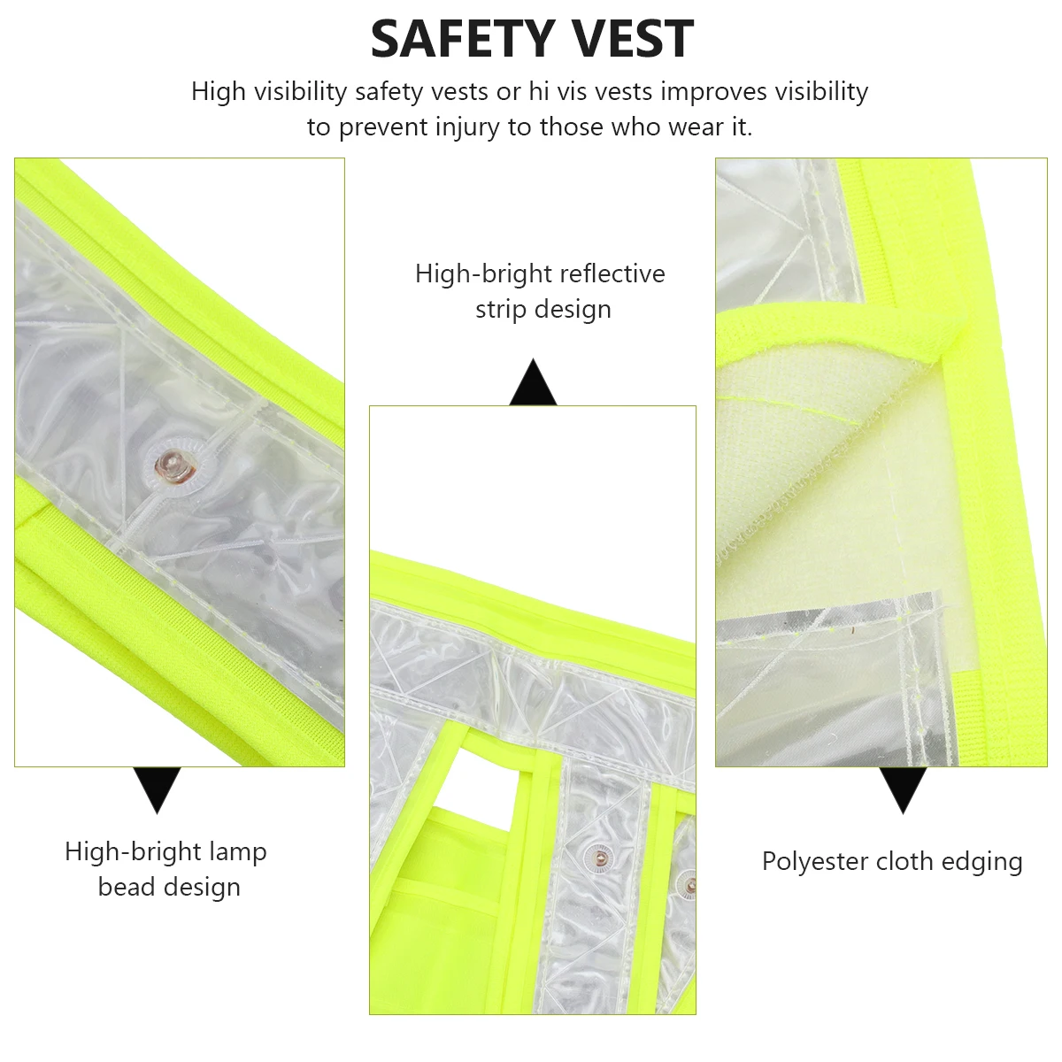 High Visibility Industrial Safety Vest Reflective Hi Vis Vest With Reflective Stripes And Lights