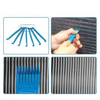 Set di pettini per alette del radiatore auto, stiratore per serpentine del climatizzatore, strumento manuale per la pulizia, attrezzo per la riparazione del sistema di raffreddamento auto
