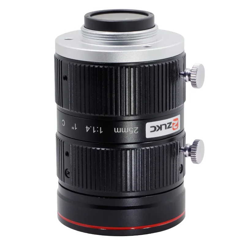 ZLKC F1.4 대구경 렌즈 FA 카메라 25mm 고정 초점거리 1.1인치 고해상도 렌즈 12MP C-마운트 수동 조리개 머신 비전 카메라